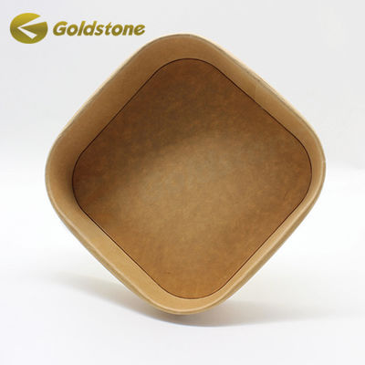 White Square Bottom Paper Bowl Untuk Restoran Kafe Truck Makanan
