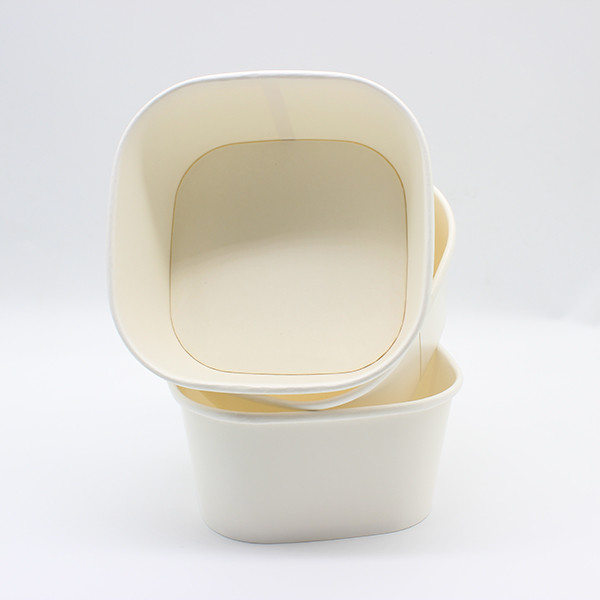 FDA Square Eco Friendly Takeaway Food Container Personalisasi Food Packaging Square Paper Bowl 2