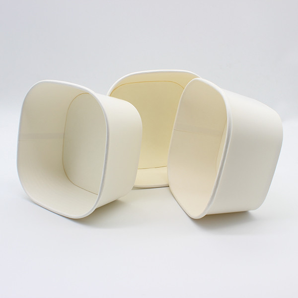 FDA Square Eco Friendly Takeaway Food Container Personalisasi Food Packaging Square Paper Bowl 0